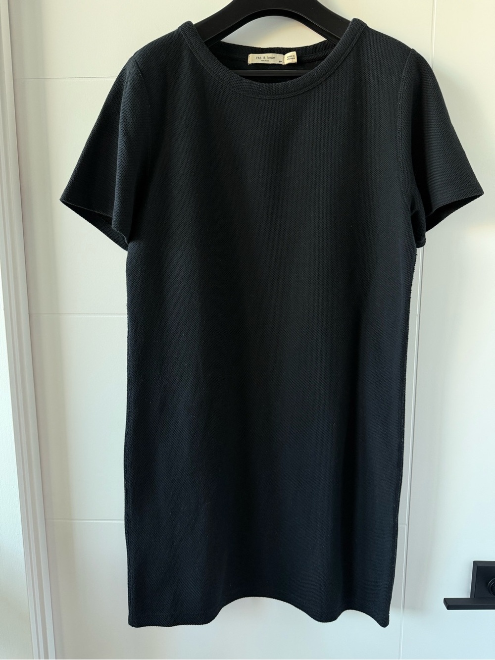 rag & bone Black Short-Sleeve Mini Shift Dress
